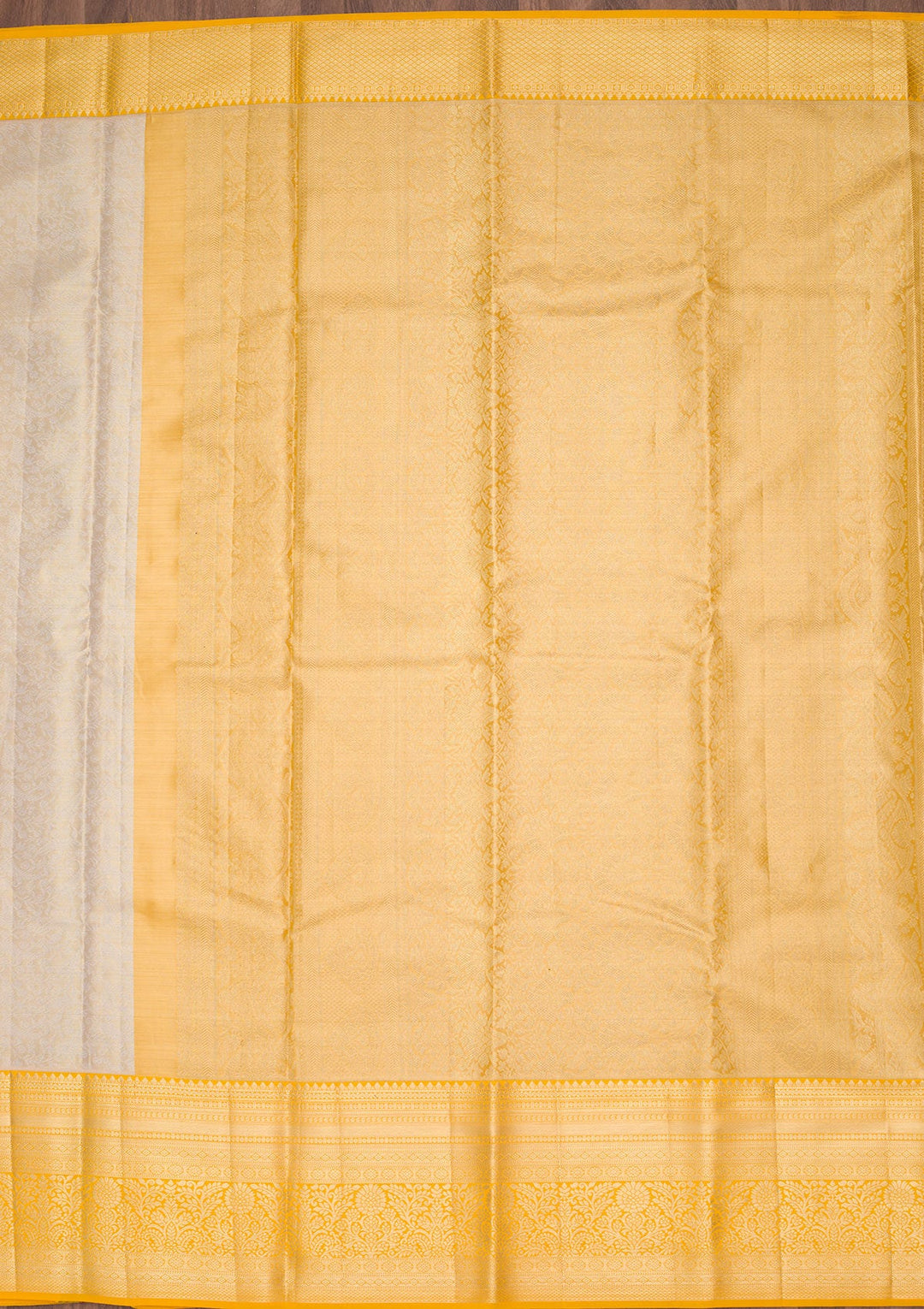 Cream Zariwork Tissue Silk Saree-Koskii