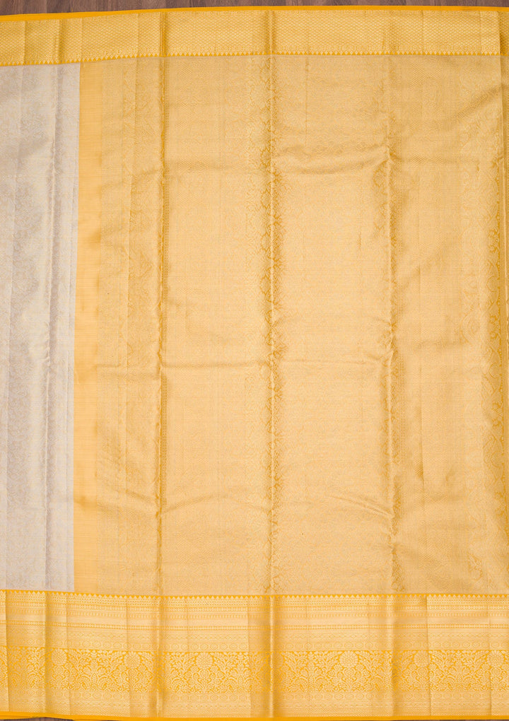 Cream Zariwork Tissue Silk Saree-Koskii