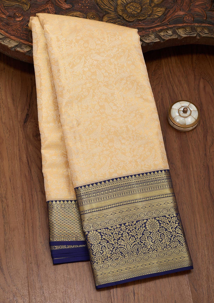 Rama Green Zariwork Pure Silk Saree-Koskii