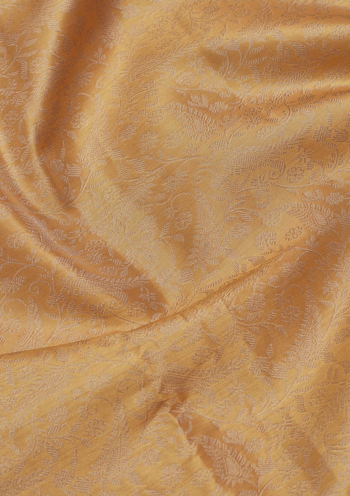 Rama Green Zariwork Pure Silk Saree-Koskii