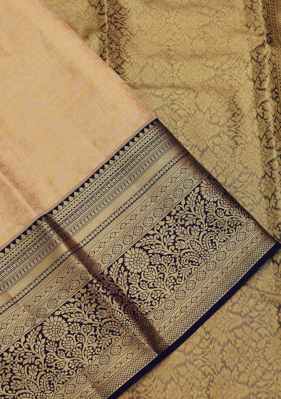 Rama Green Zariwork Pure Silk Saree-Koskii