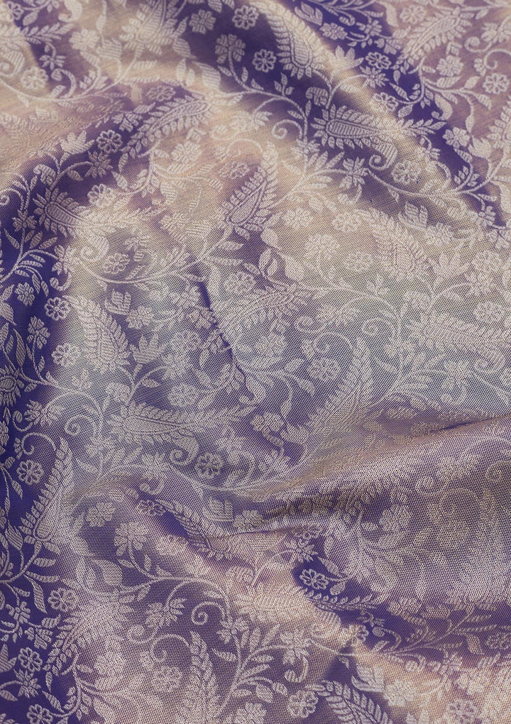 Grey Zariwork Tissue Silk Saree-Koskii