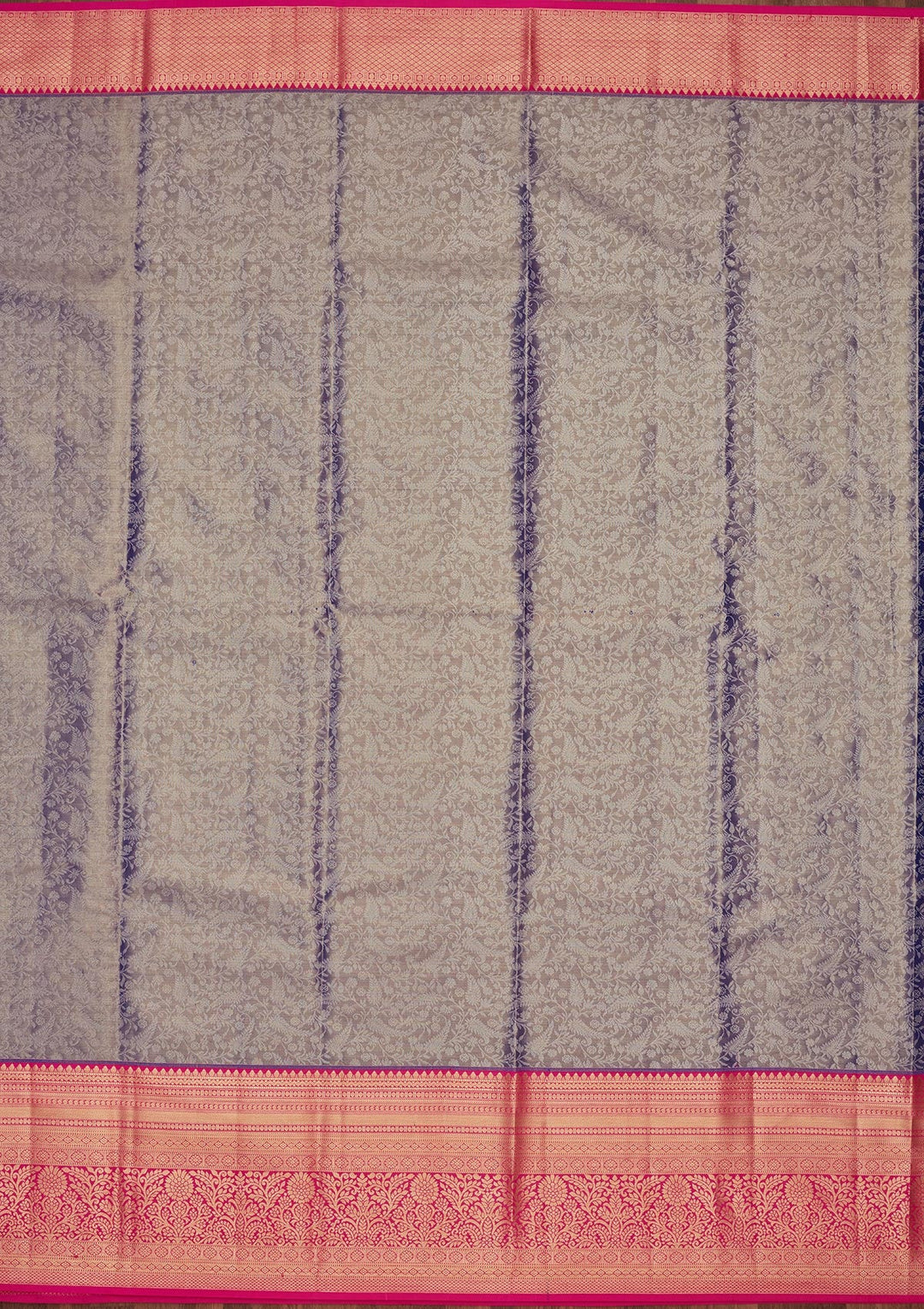 Grey Zariwork Tissue Silk Saree-Koskii