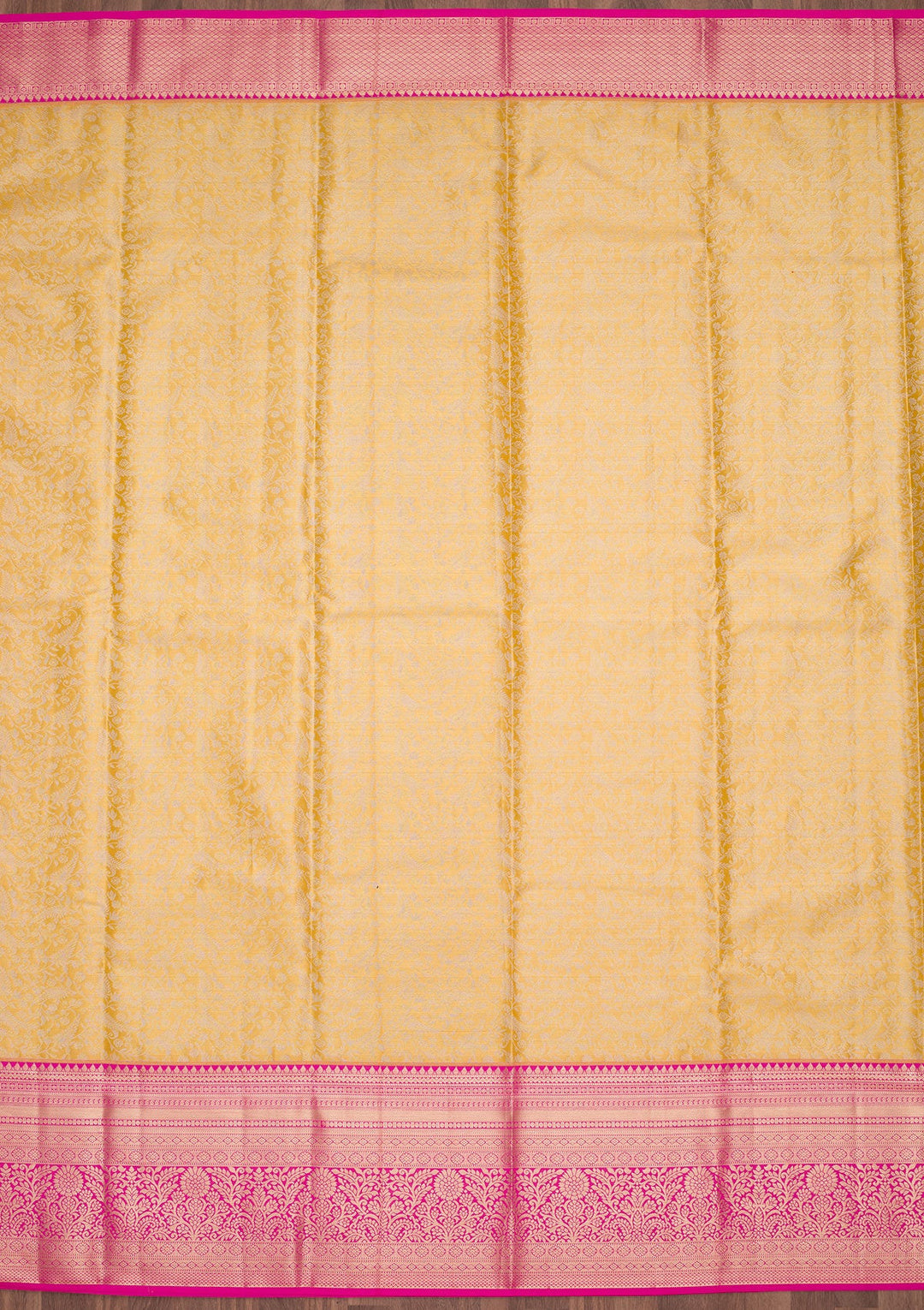 Mustard Zariwork Tissue Silk Saree-Koskii