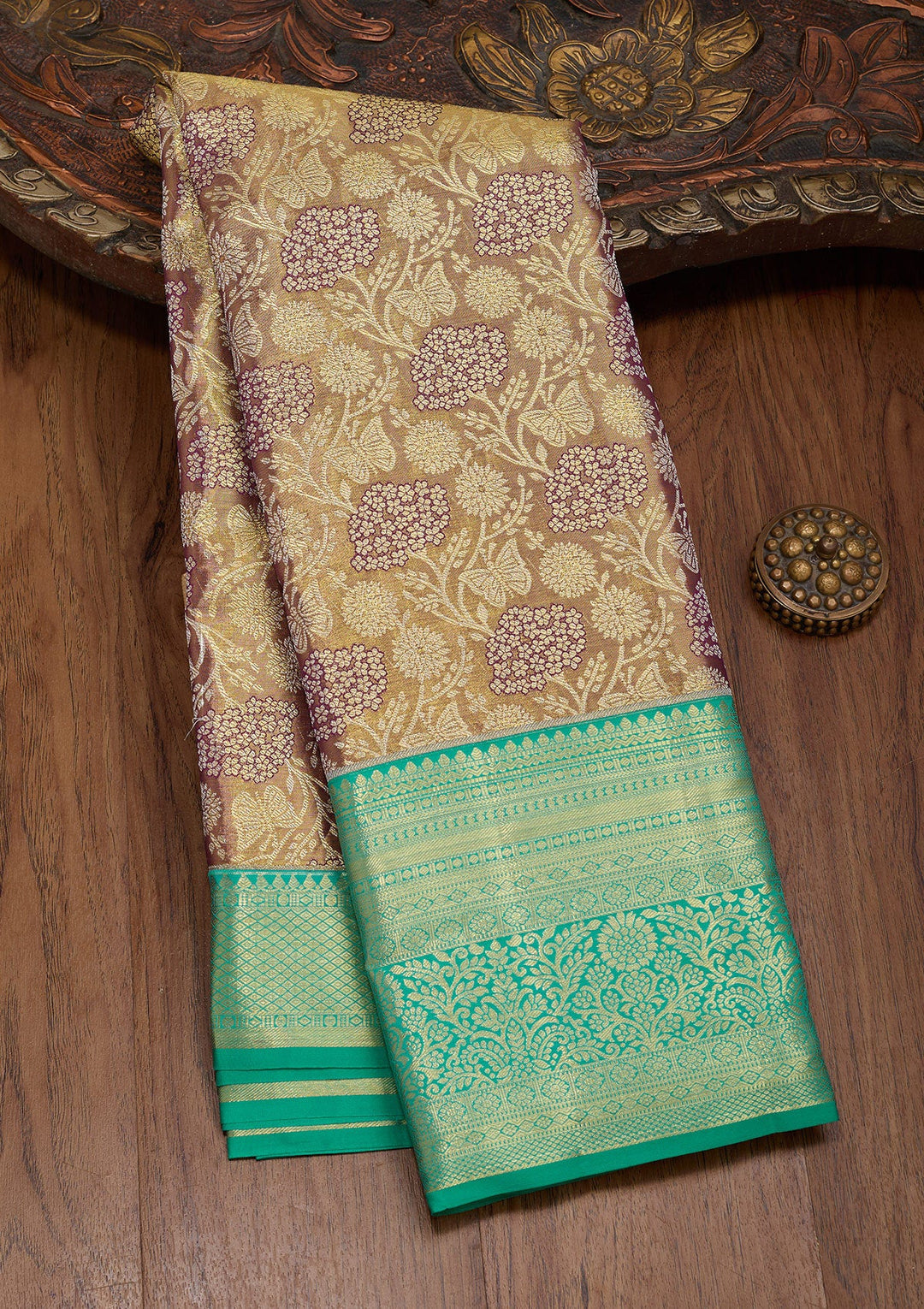 Mauve Zariwork Tissue Silk Saree-Koskii