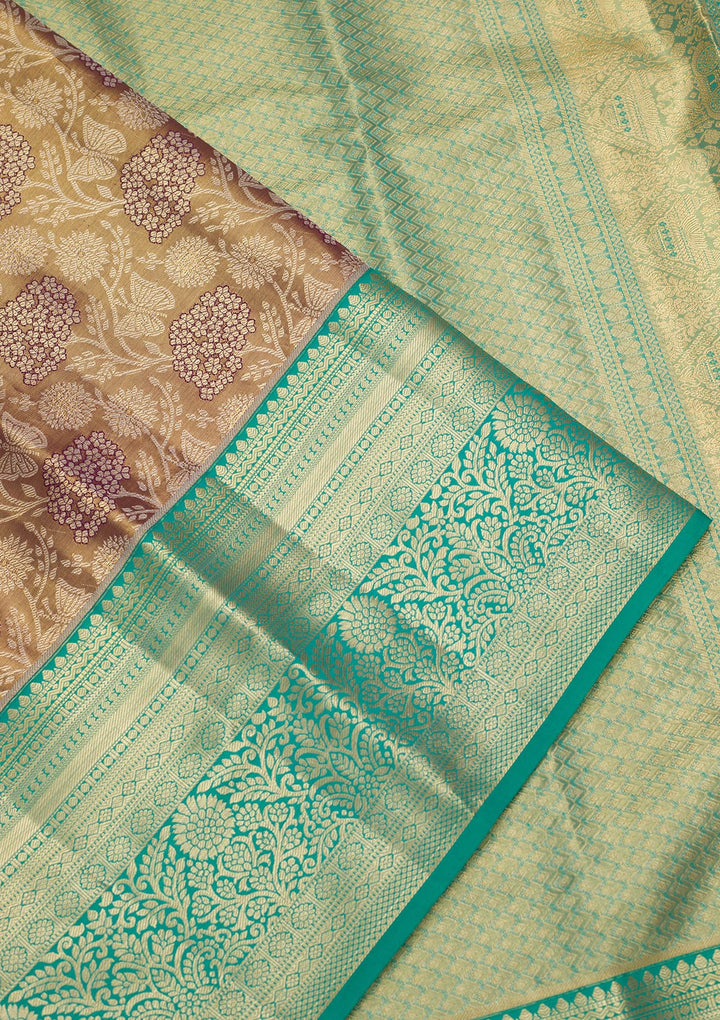 Mauve Zariwork Tissue Silk Saree-Koskii