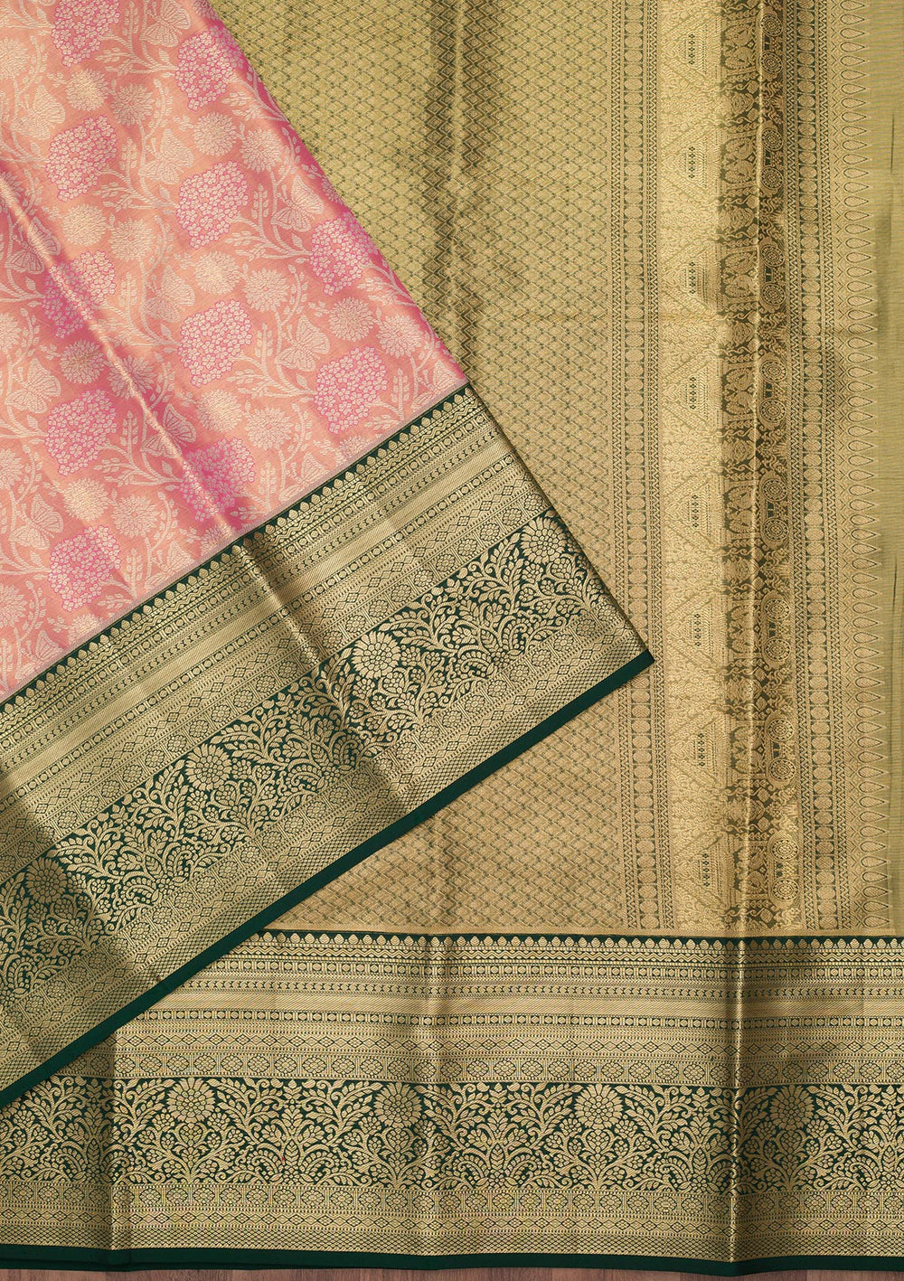 Mehendi Zariwork Tissue Silk Saree-Koskii