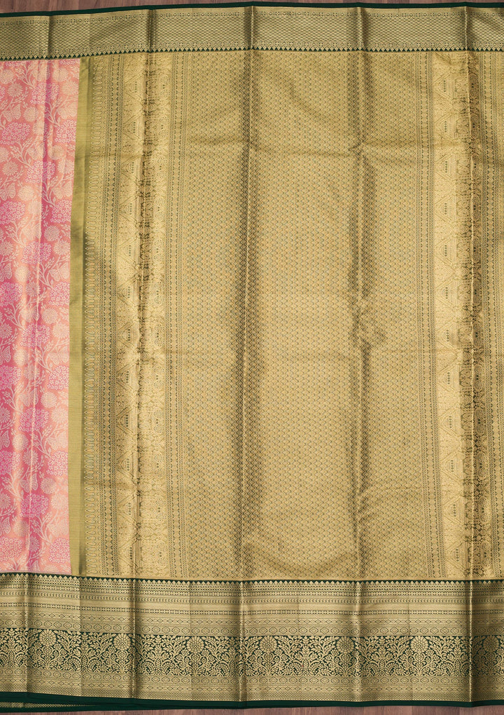 Mehendi Zariwork Tissue Silk Saree-Koskii