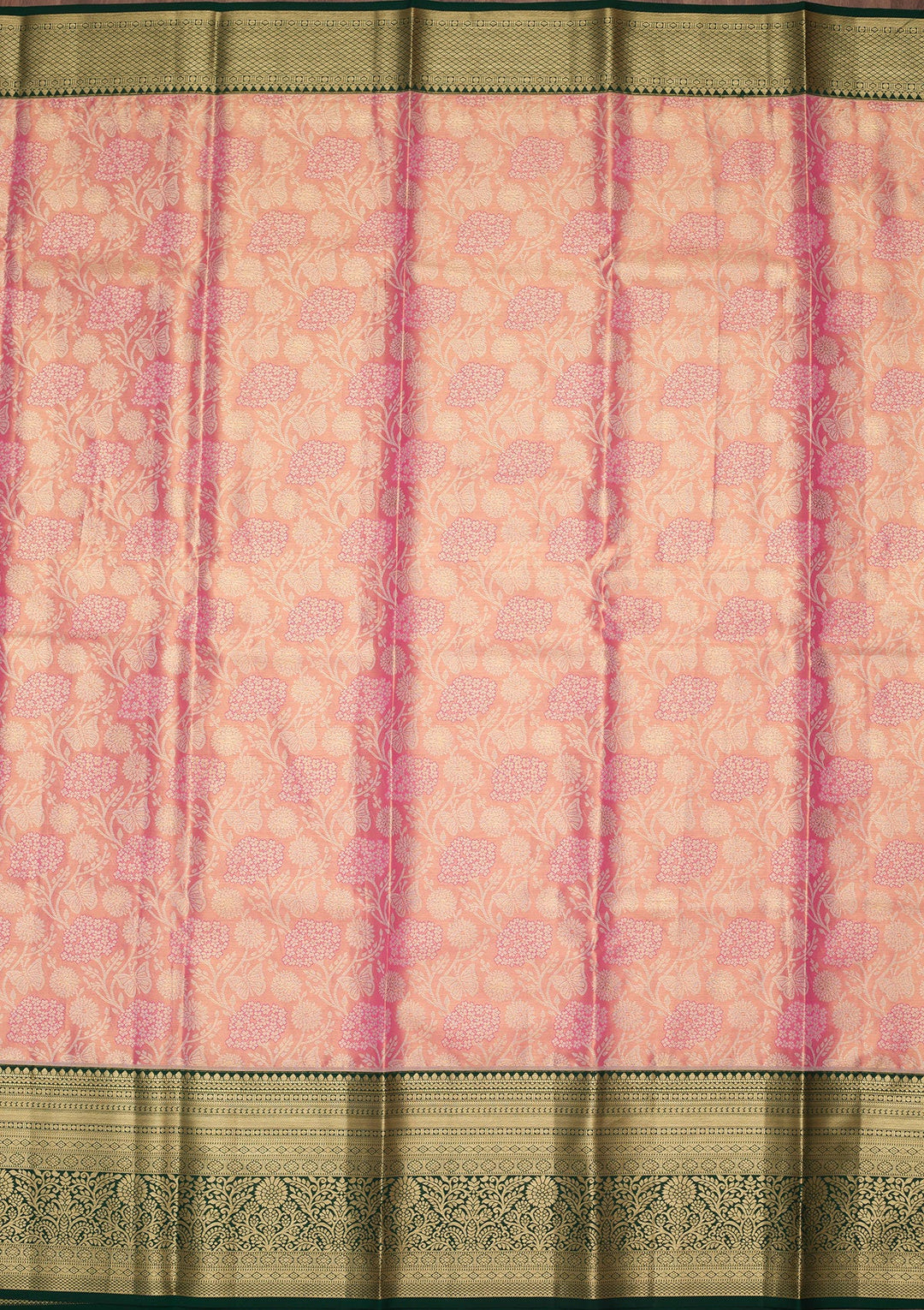 Mehendi Zariwork Tissue Silk Saree-Koskii