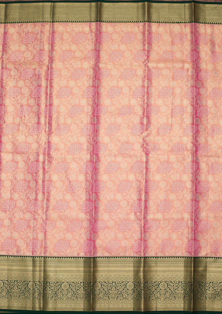 Mehendi Zariwork Tissue Silk Saree-Koskii