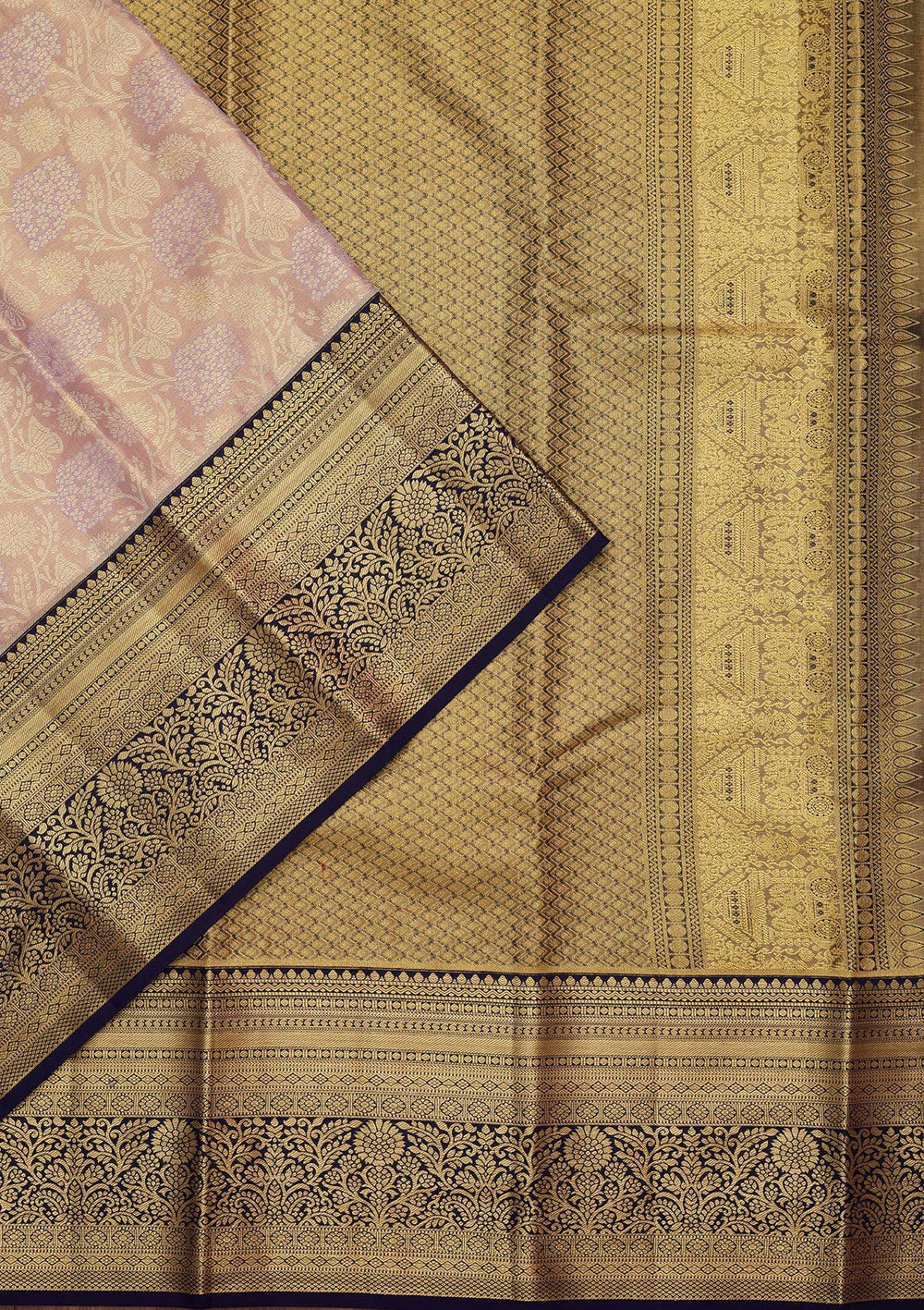 Peach Zariwork Tissue Silk Saree-Koskii