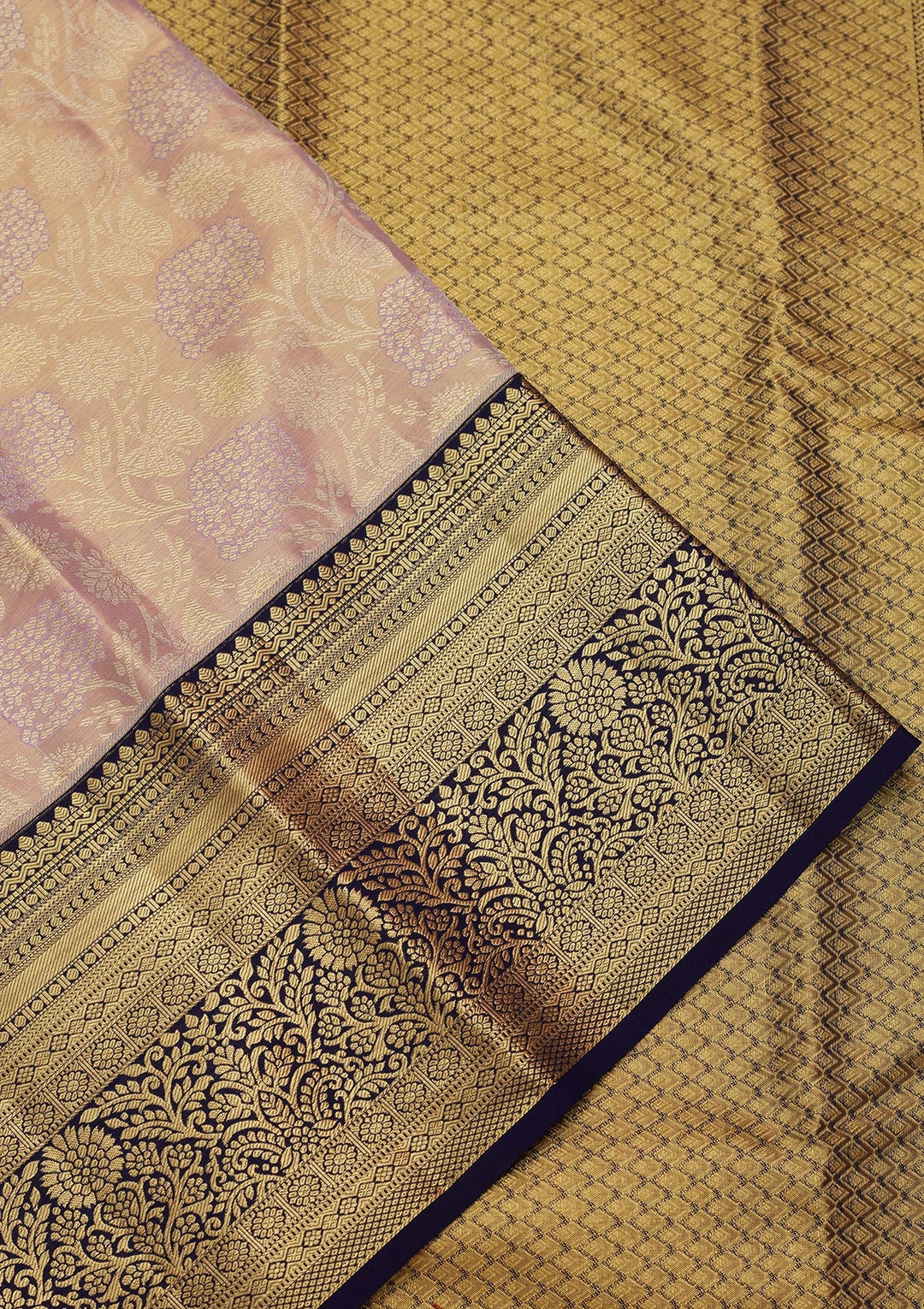 Peach Zariwork Tissue Silk Saree-Koskii