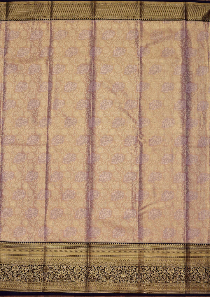 Peach Zariwork Tissue Silk Saree-Koskii