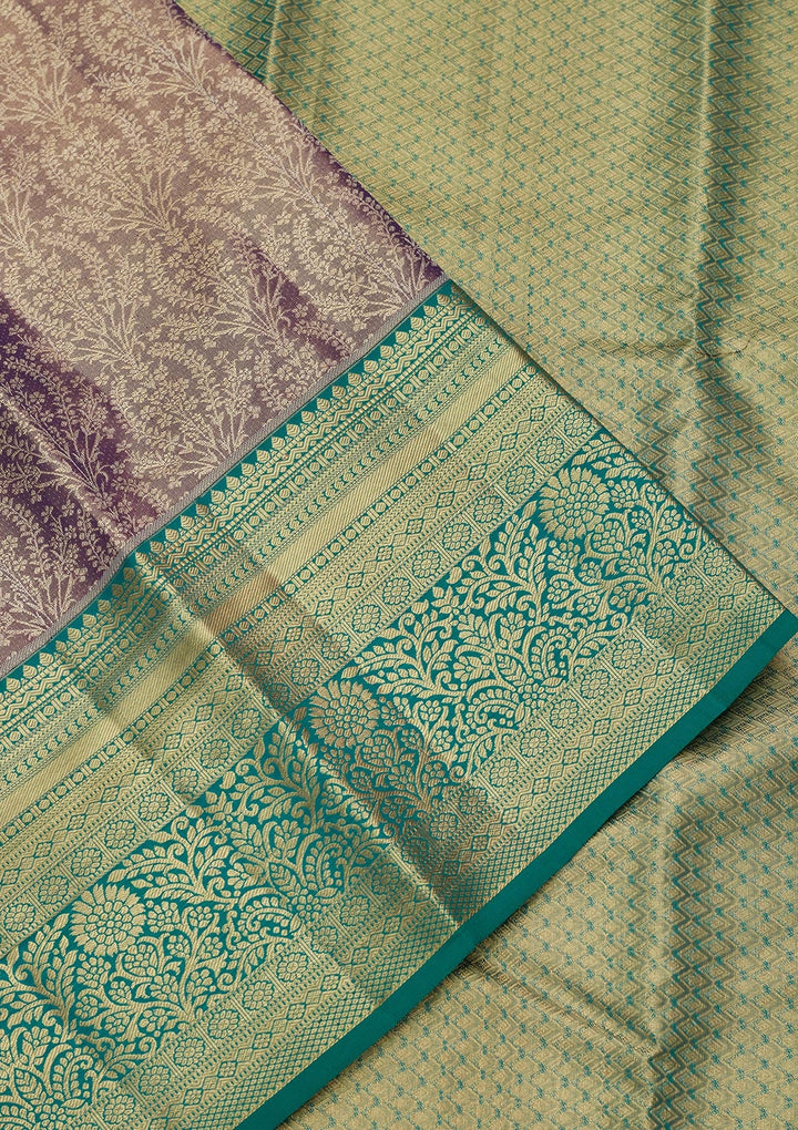 Grey Zariwork Tissue Silk Saree-Koskii