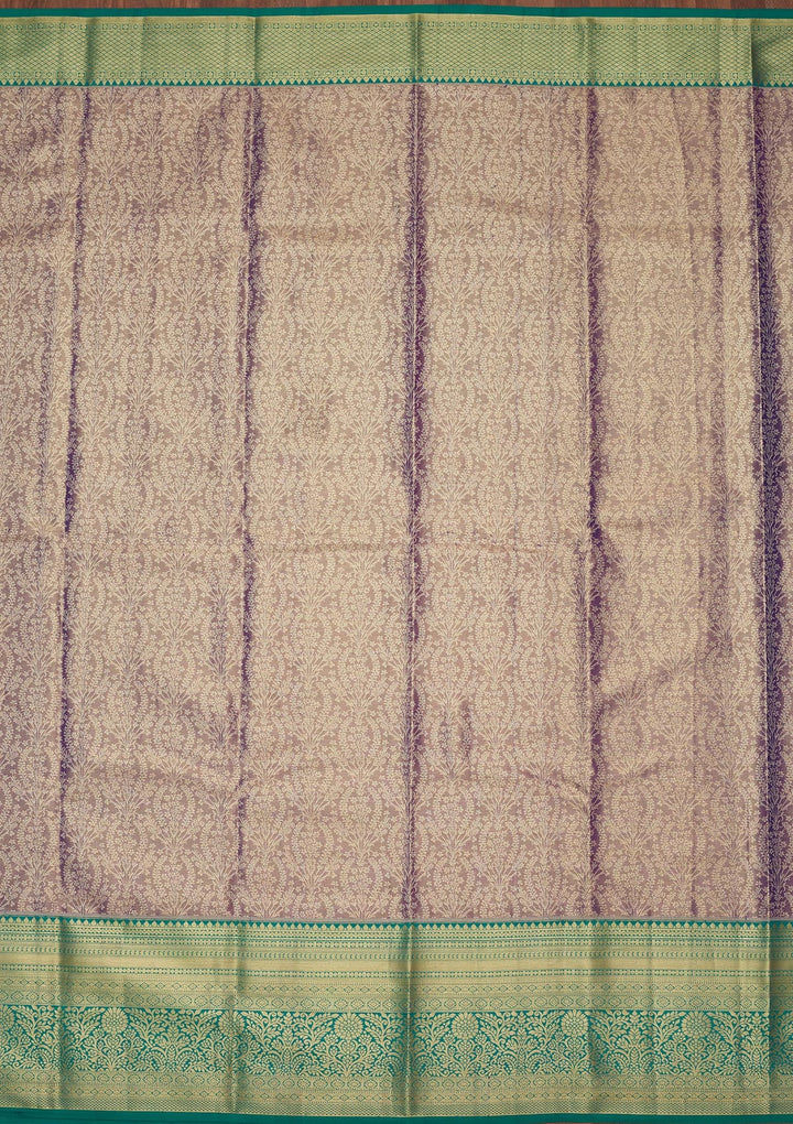 Grey Zariwork Tissue Silk Saree-Koskii