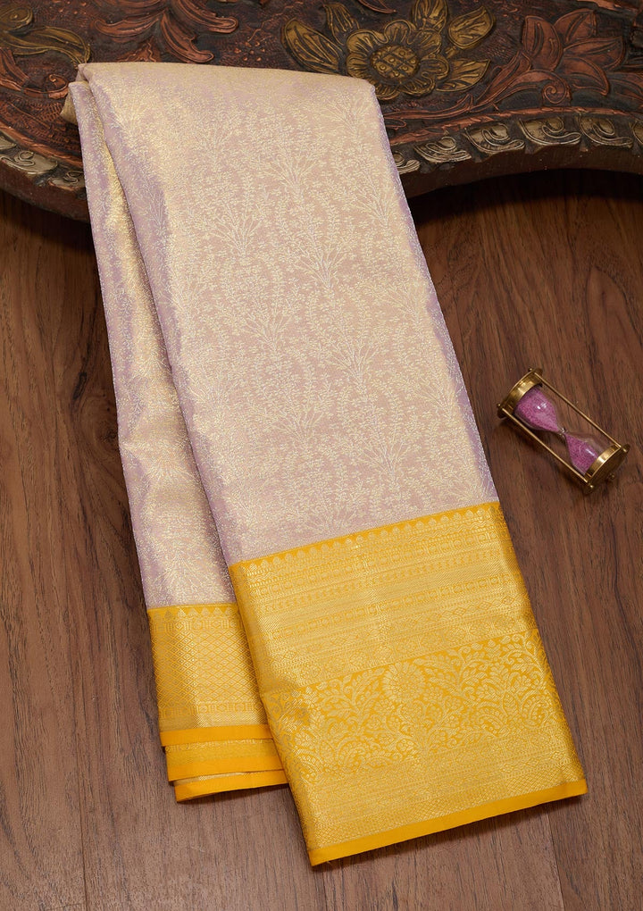 Mauve Zariwork Tissue Silk Saree-Koskii