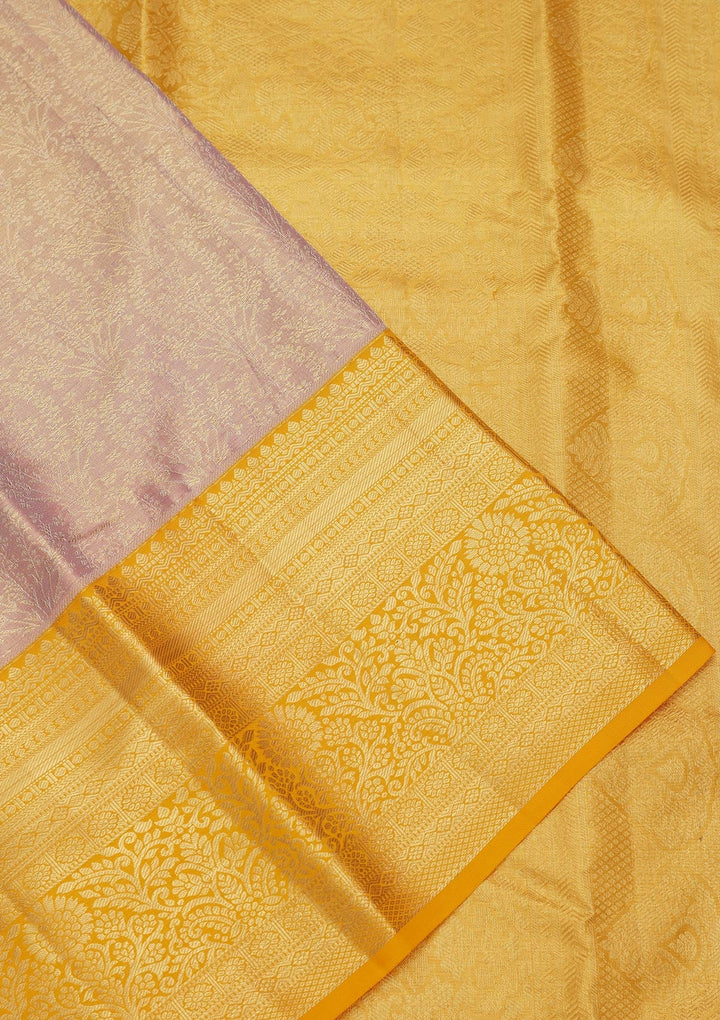 Mauve Zariwork Tissue Silk Saree-Koskii