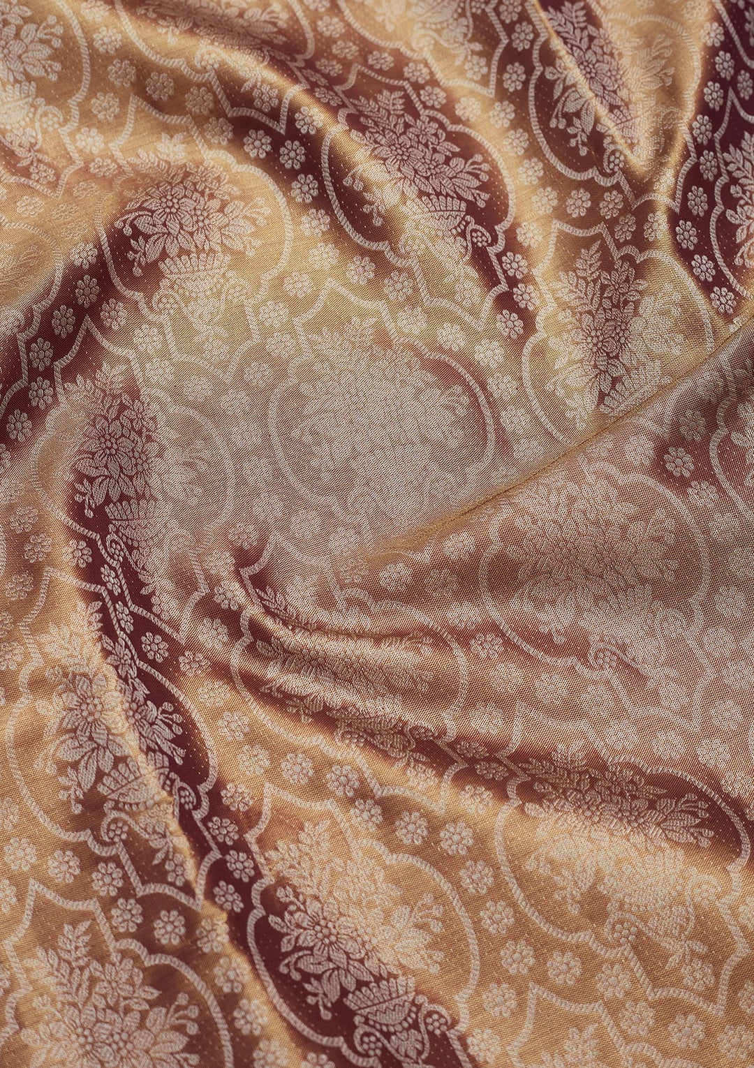 Brown Zariwork Tissue Silk Saree-Koskii