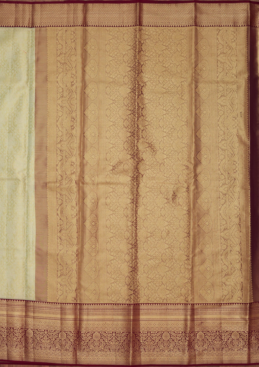 Pista Green Zariwork Tissue Silk Saree-Koskii