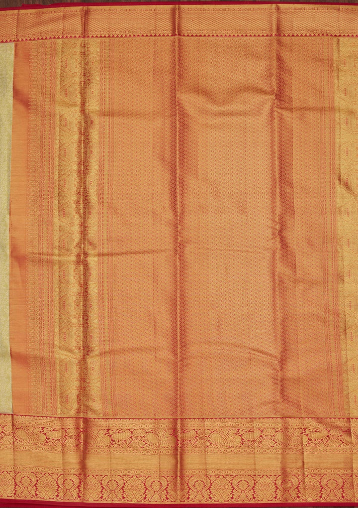 Pista Green Zariwork Tissue Silk Saree-Koskii