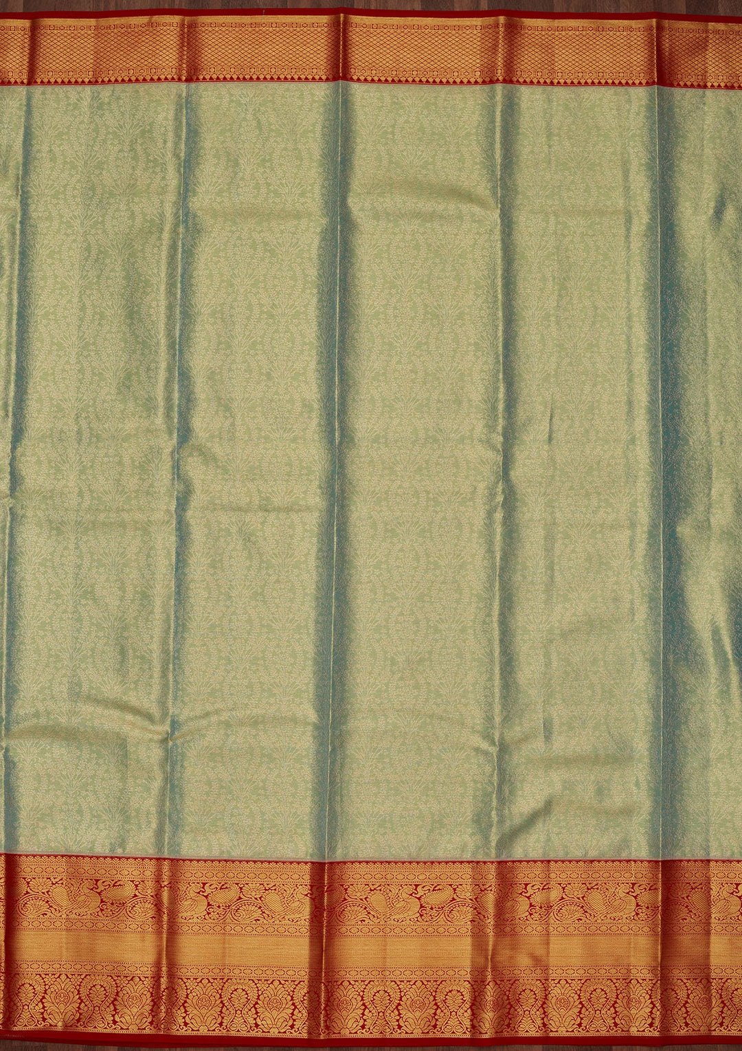 Sea Green Zariwork Tissue Silk Saree-Koskii