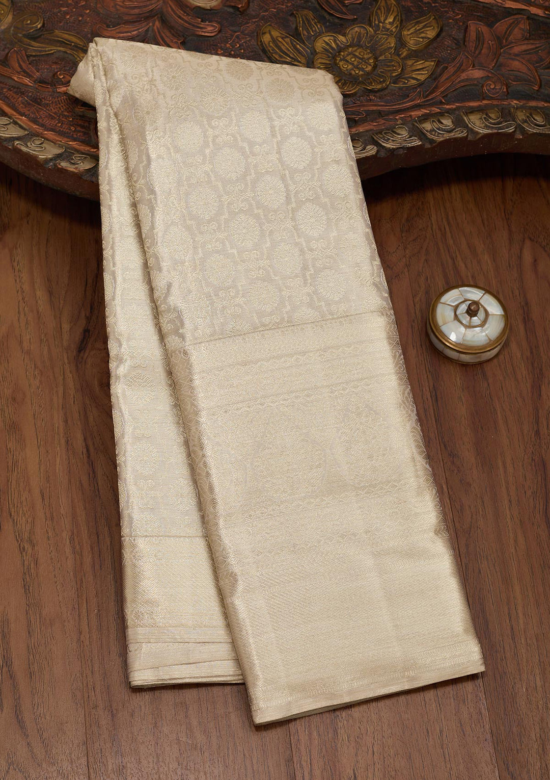 Gold Zariwork Tissue Silk Saree-Koskii