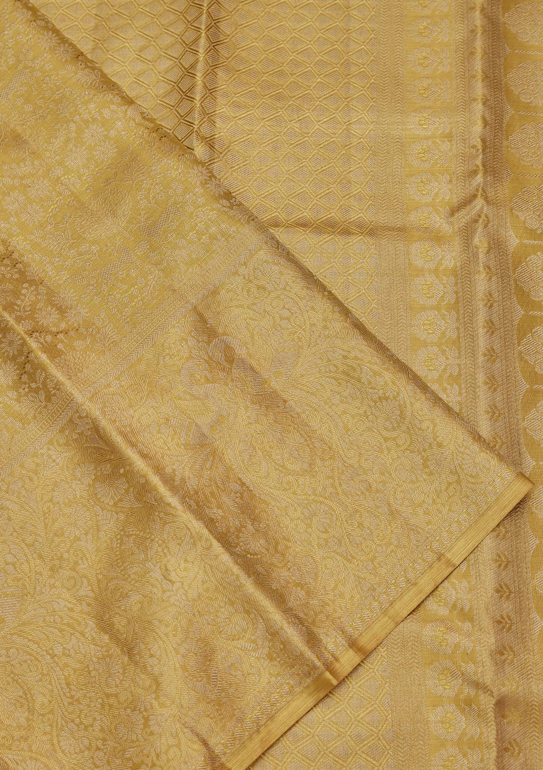 Mustard Zariwork Tissue Silk Saree-Koskii