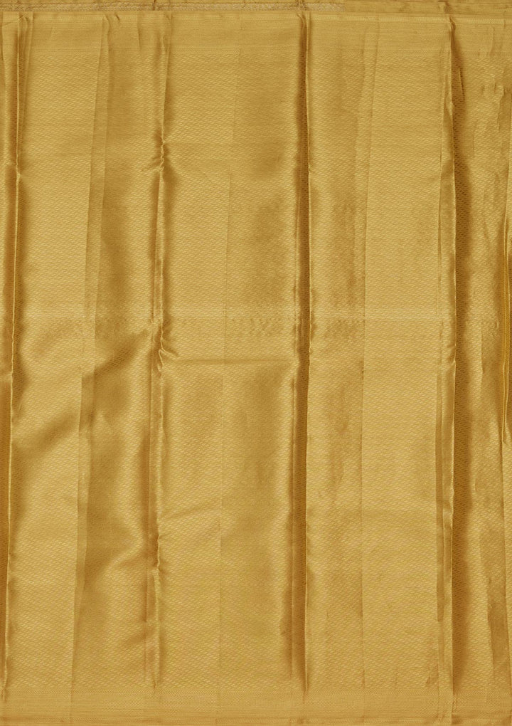 Mustard Zariwork Tissue Silk Saree-Koskii