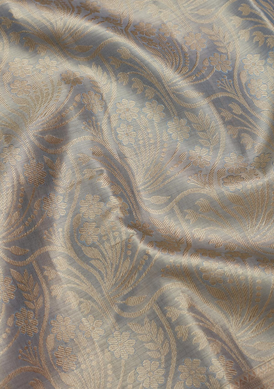 Grey Zariwork Tissue Silk Saree-Koskii