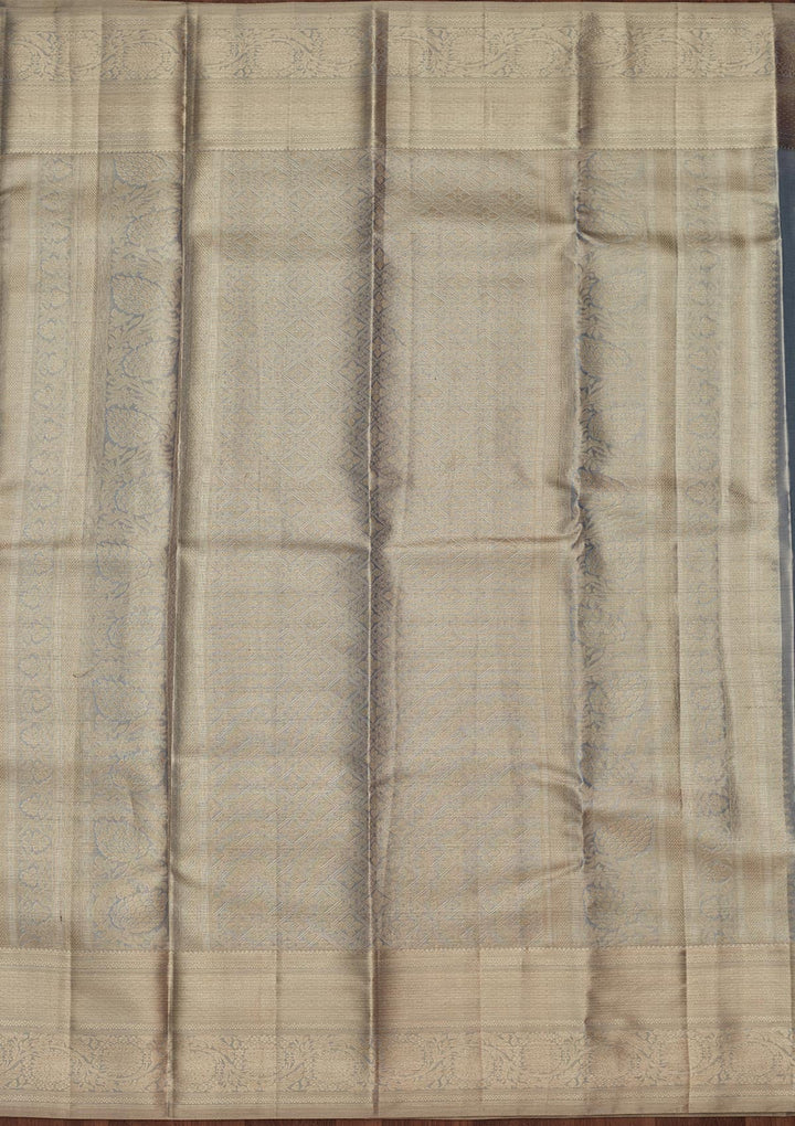 Grey Zariwork Tissue Silk Saree-Koskii