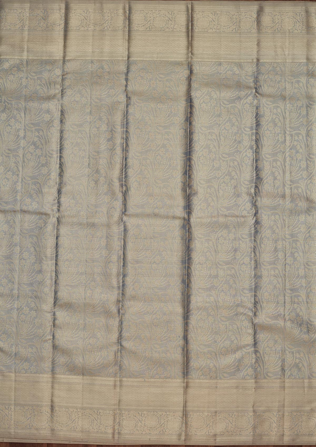 Grey Zariwork Tissue Silk Saree-Koskii