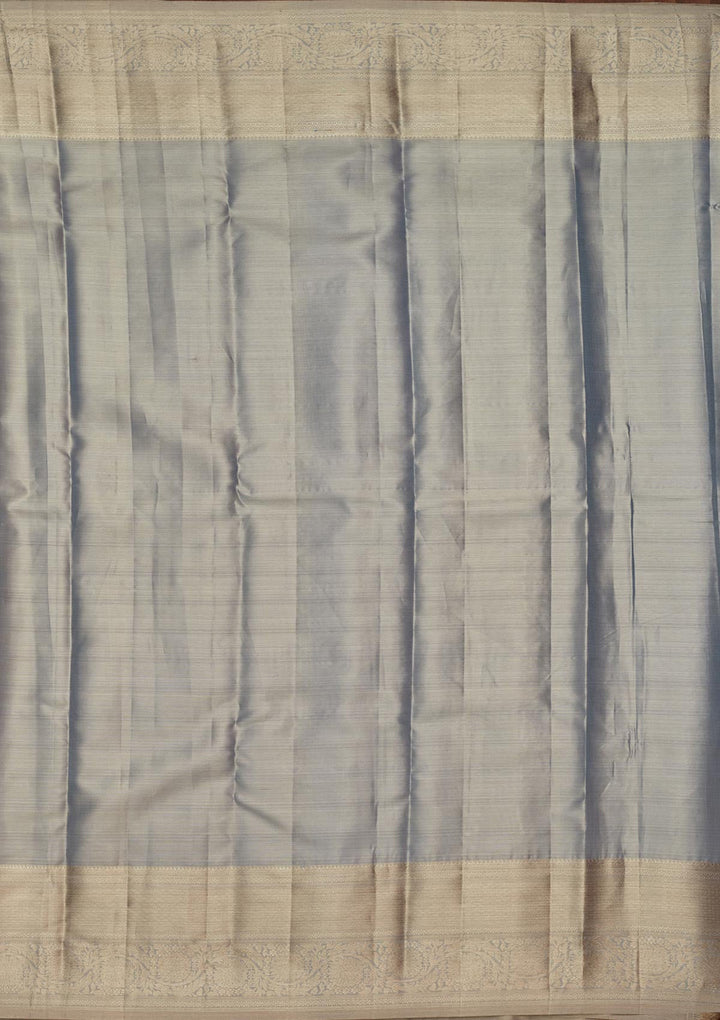 Grey Zariwork Tissue Silk Saree-Koskii