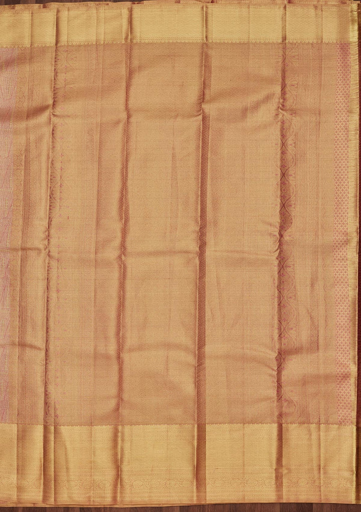 Rani Pink Zariwork Tissue Silk Saree-Koskii