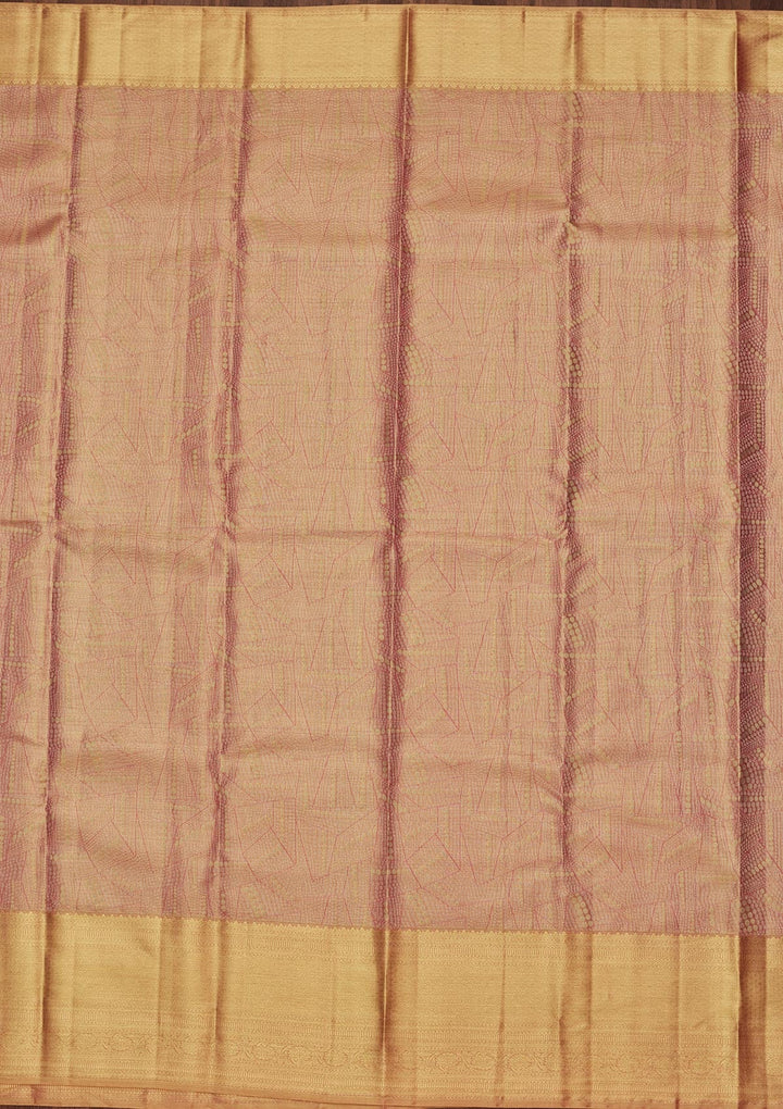 Rani Pink Zariwork Tissue Silk Saree-Koskii