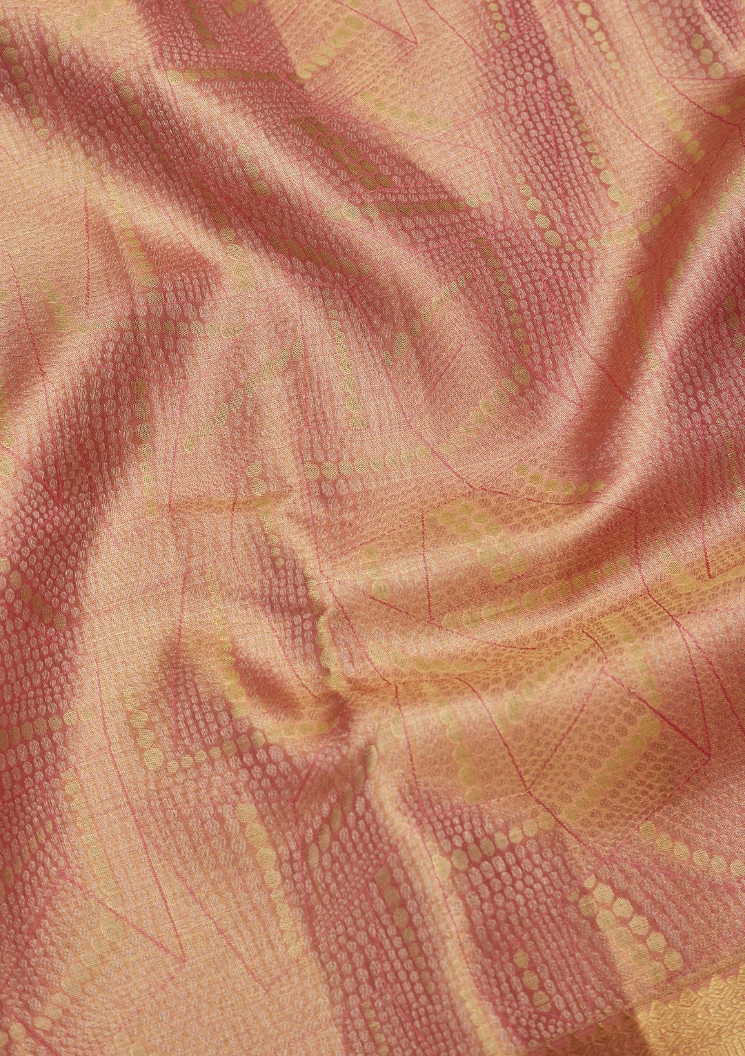 Rani Pink Zariwork Tissue Silk Saree-Koskii