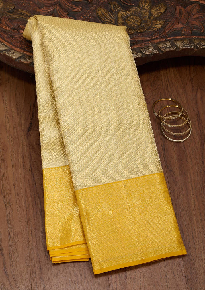 Gold Zariwork Tissue Silk Saree-Koskii
