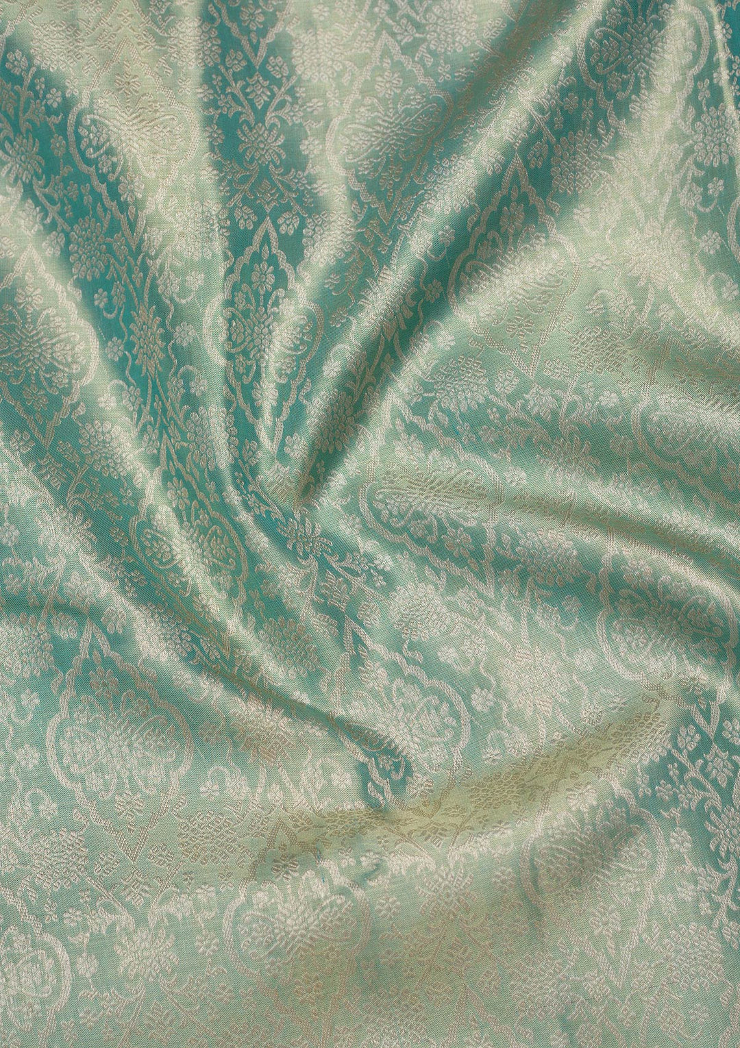 Sea Green Zariwork Tissue Silk Saree-Koskii
