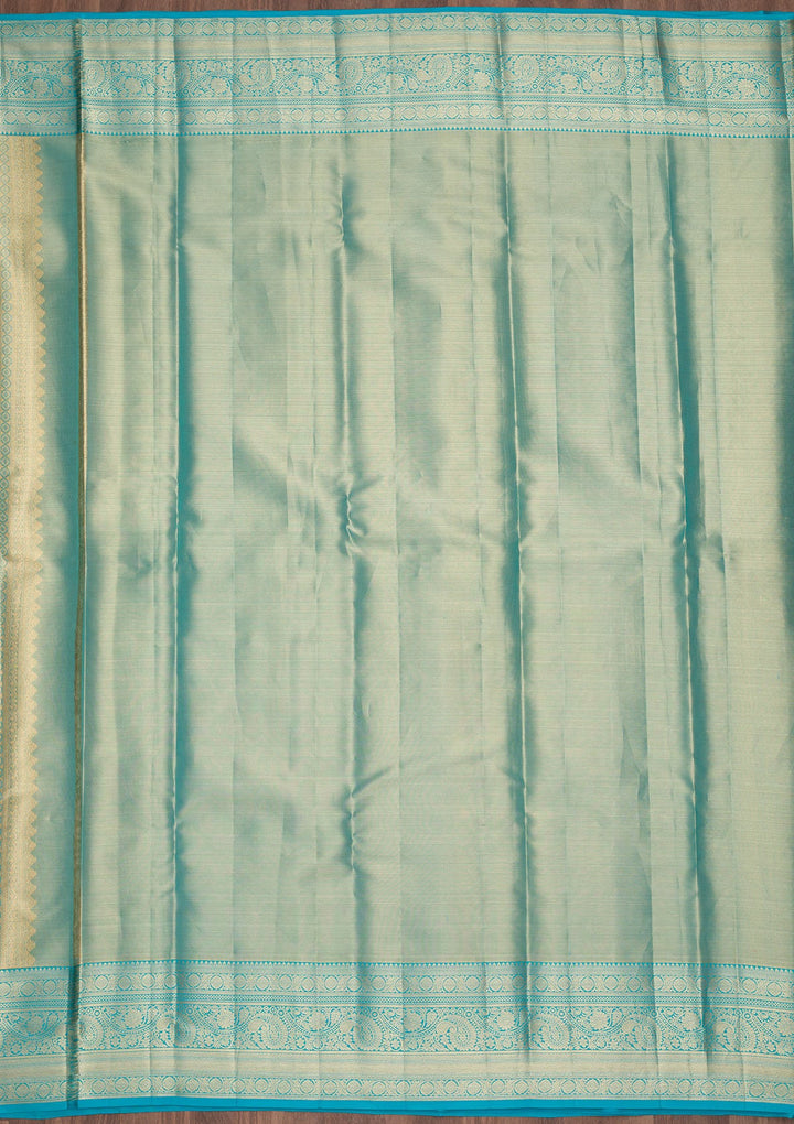 Sea Green Zariwork Tissue Silk Saree-Koskii