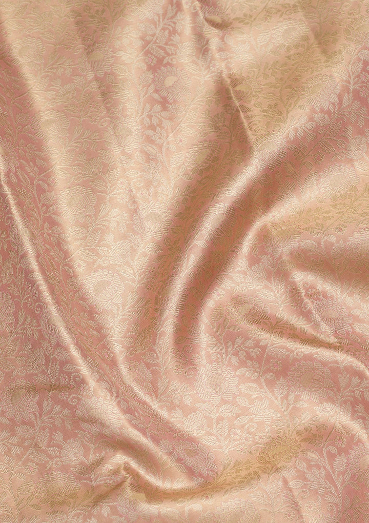 Peach Zariwork Tissue Silk Saree-Koskii