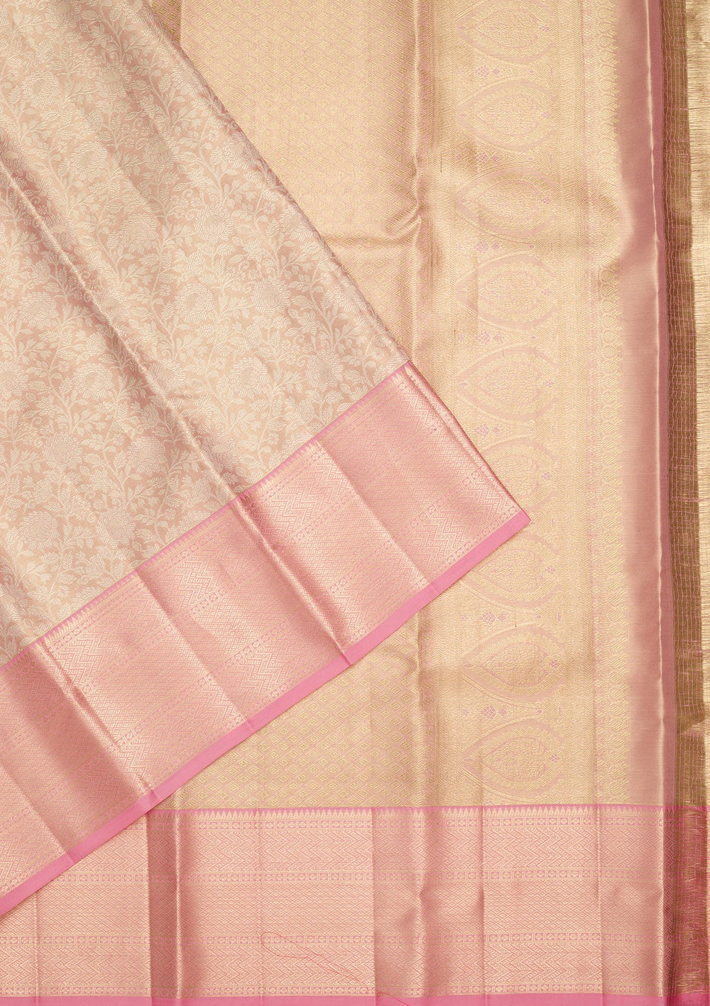Peach Zariwork Tissue Silk Saree-Koskii