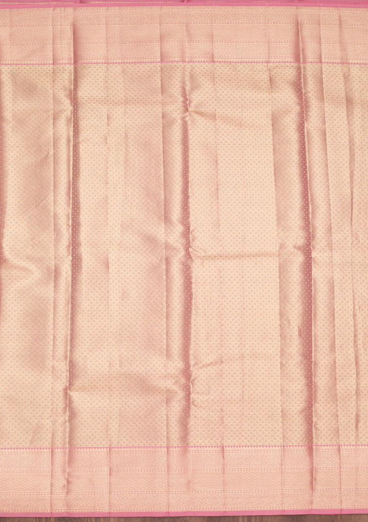 Peach Zariwork Tissue Silk Saree-Koskii