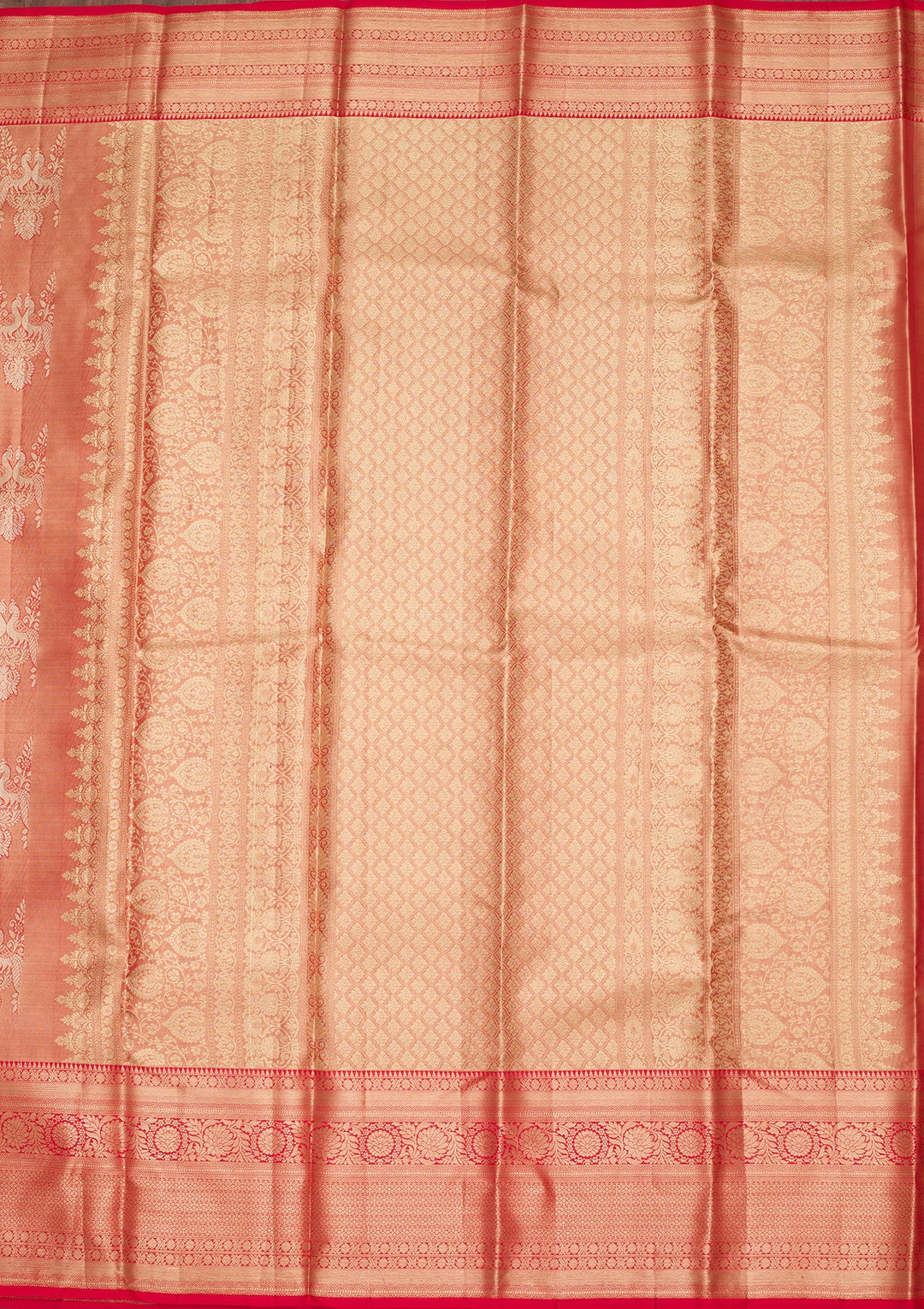 Rust Zariwork Tissue Silk Saree-Koskii