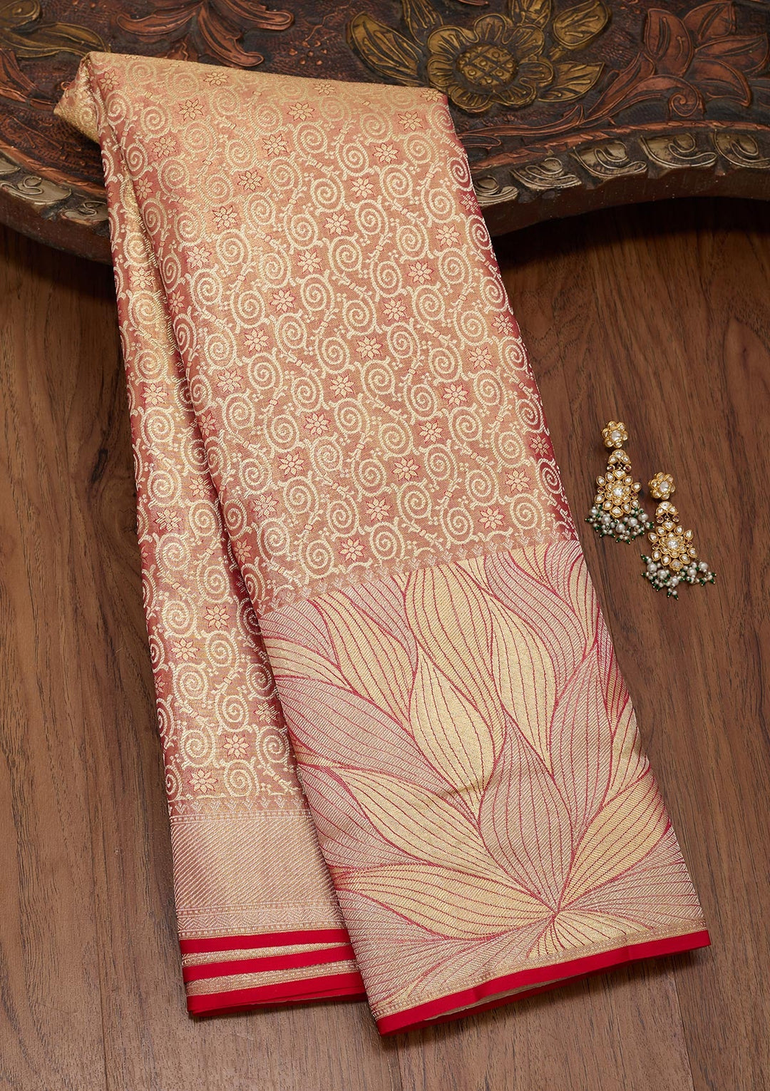 Mauve Zariwork Tissue Silk Saree-Koskii