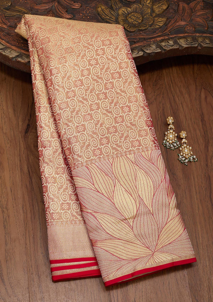Mauve Zariwork Tissue Silk Saree-Koskii
