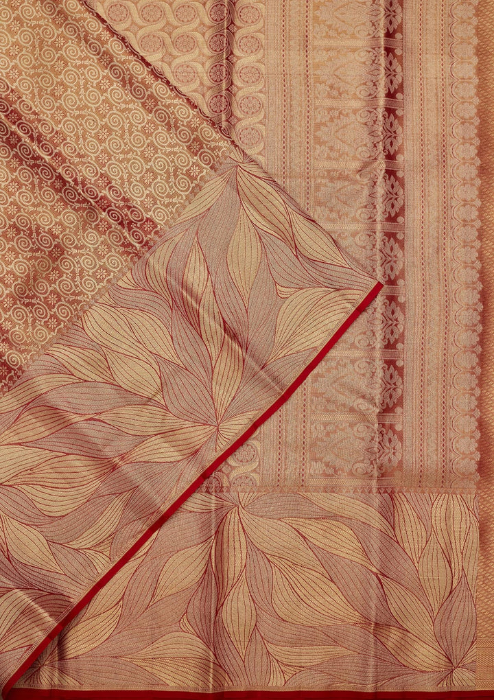 Mauve Zariwork Tissue Silk Saree-Koskii