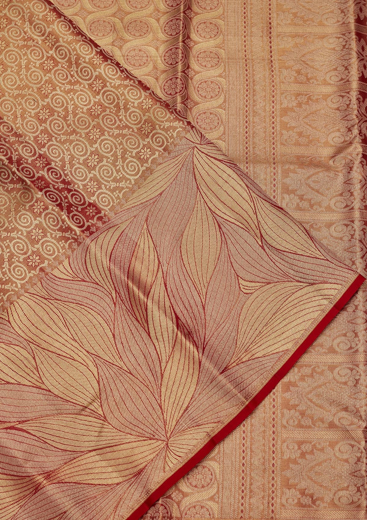 Mauve Zariwork Tissue Silk Saree-Koskii