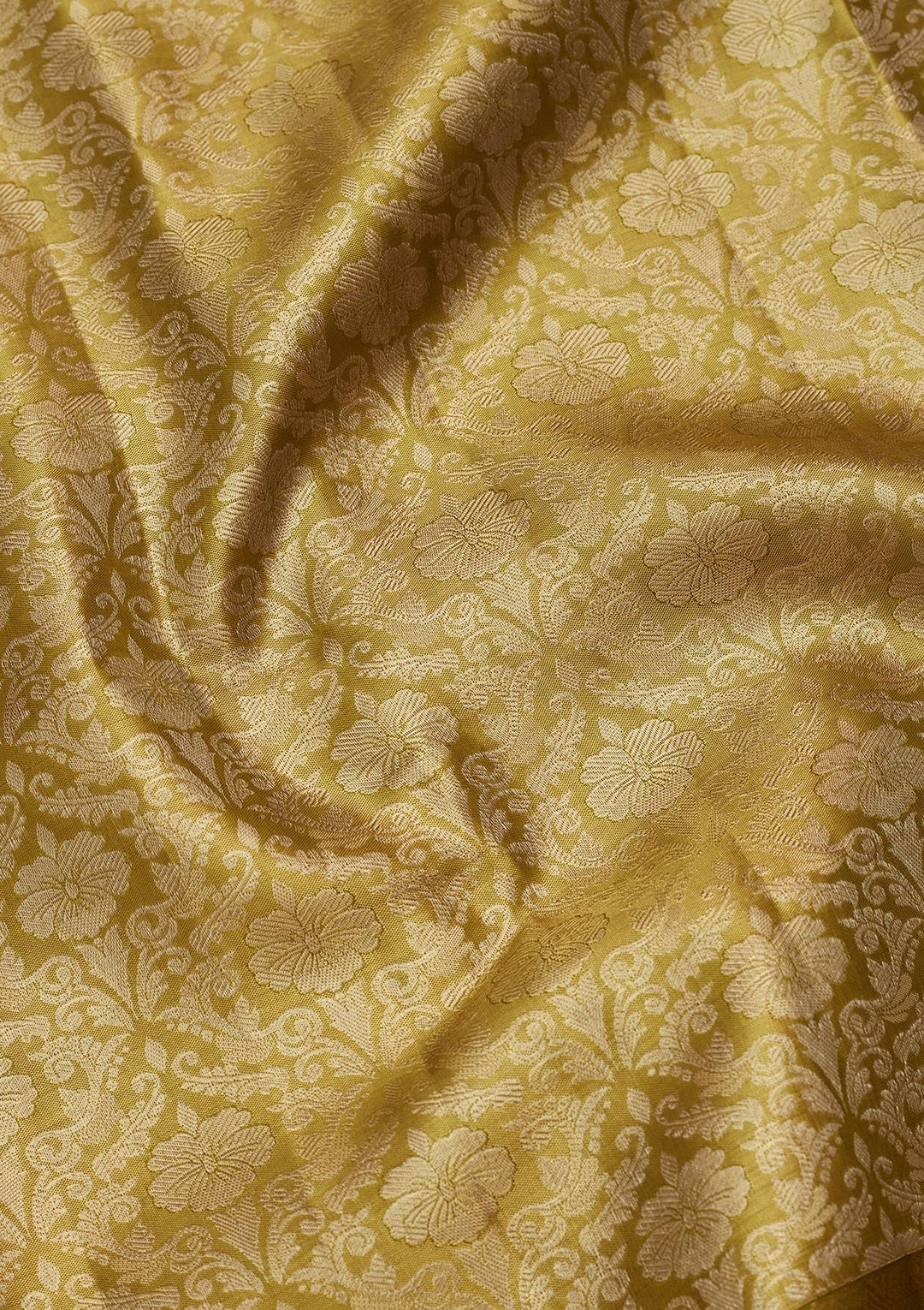 Parrot Green Zariwork Tissue Silk Saree-Koskii