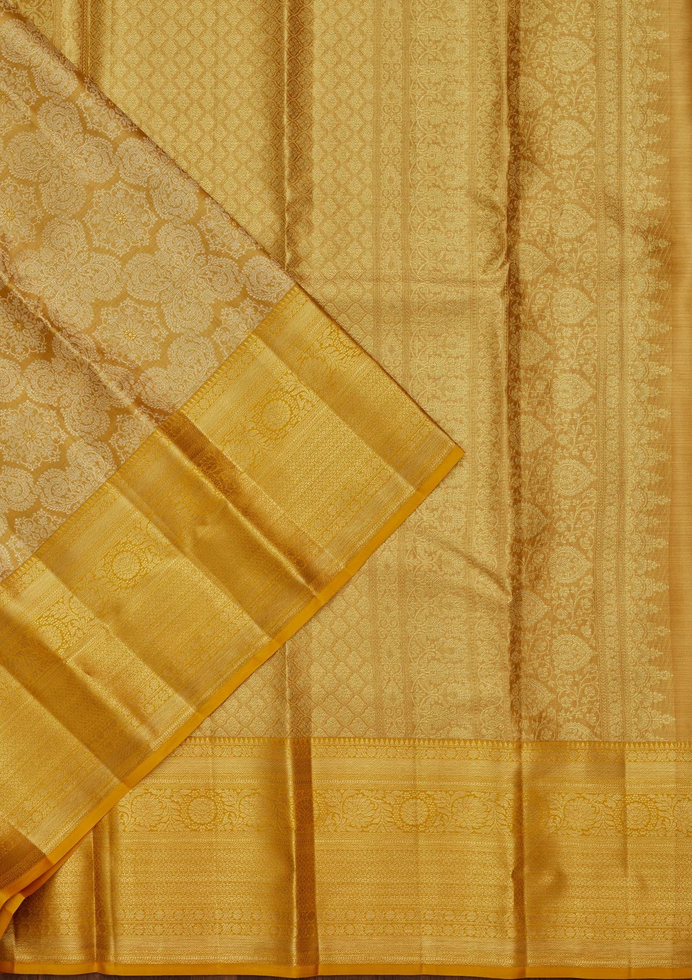 Mustard Zariwork Tissue Silk Saree-Koskii