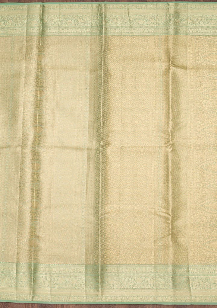 Pista Green Zariwork Tissue Silk Saree-Koskii