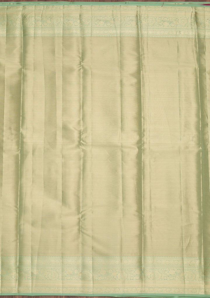 Pista Green Zariwork Tissue Silk Saree-Koskii